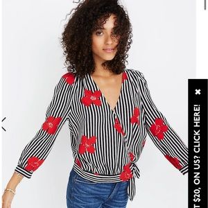 Madewell Wrap Top in Candied Orchids